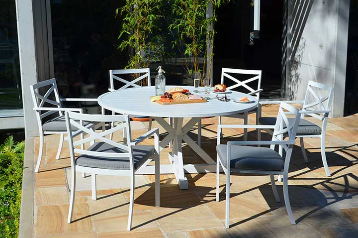 Clearance Sale - Shelta Bridgeport 7 Piece Dining Setting with 150cm Round Table - Image 2