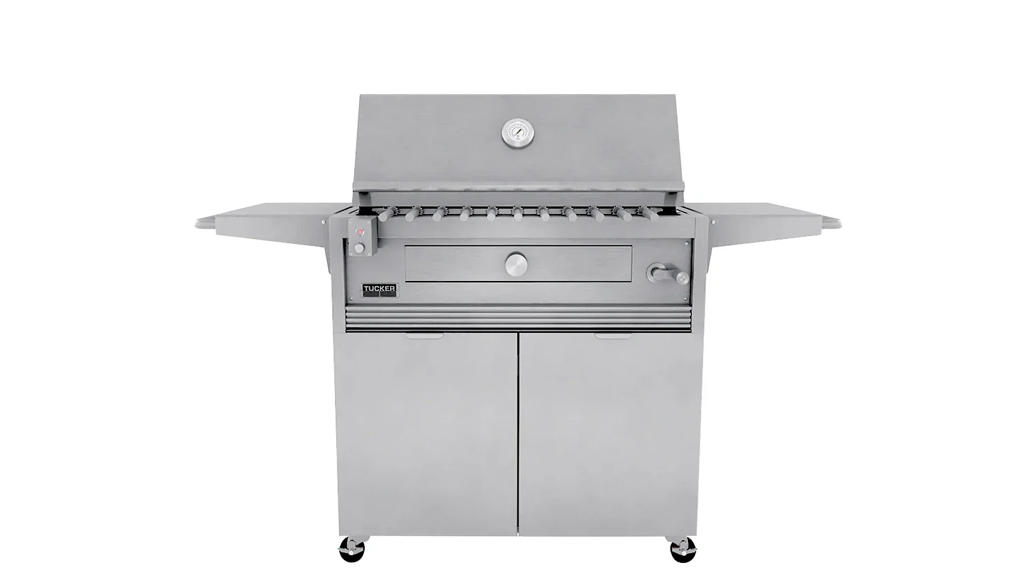 Clearance Sale - Tucker Charcoal Deluxe Pro BBQ on Cabinet with Roasting Hood - Image 2