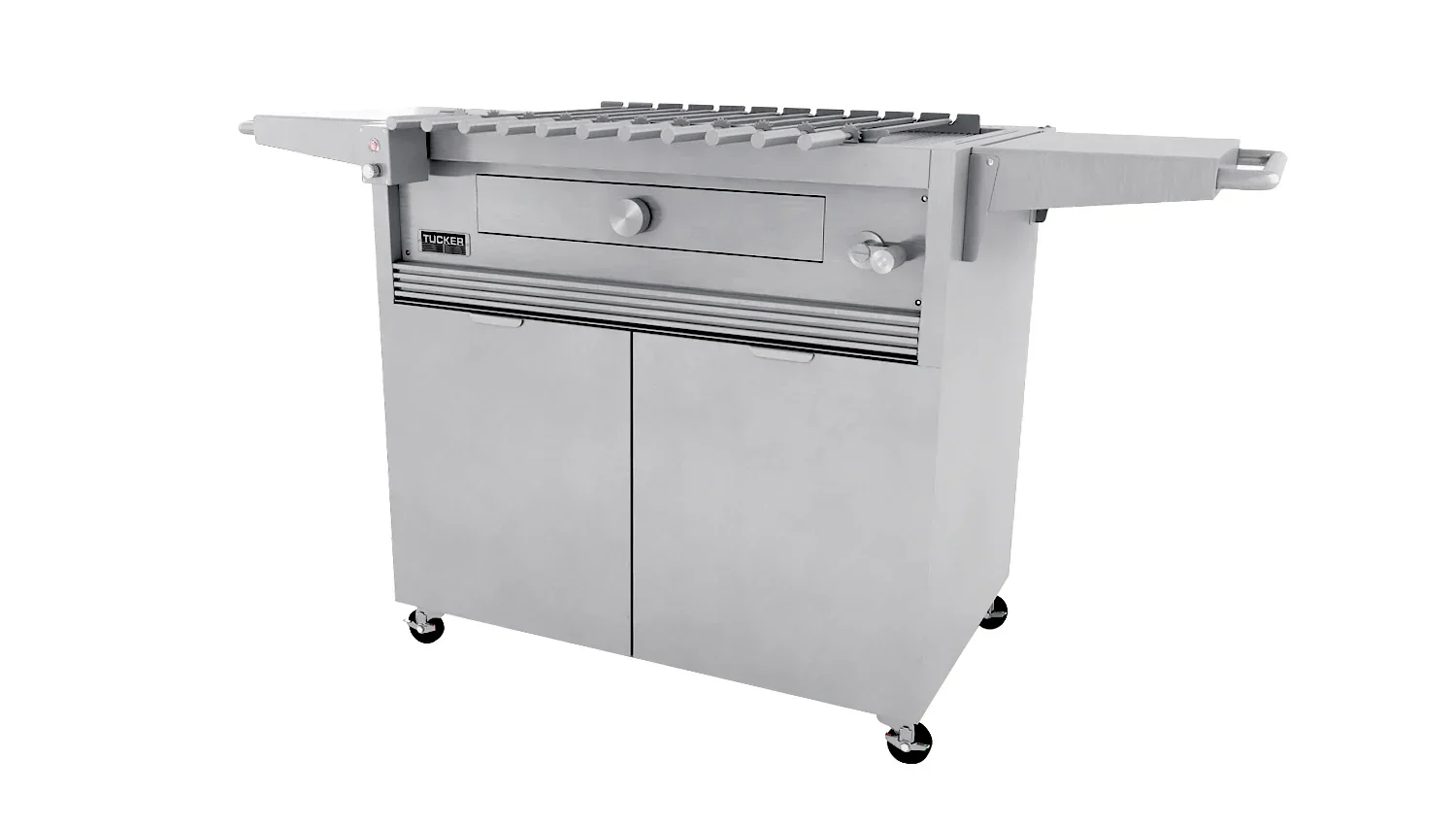 Clearance Sale - Tucker Charcoal Deluxe Pro BBQ on Cabinet with Roasting Hood - Image 37