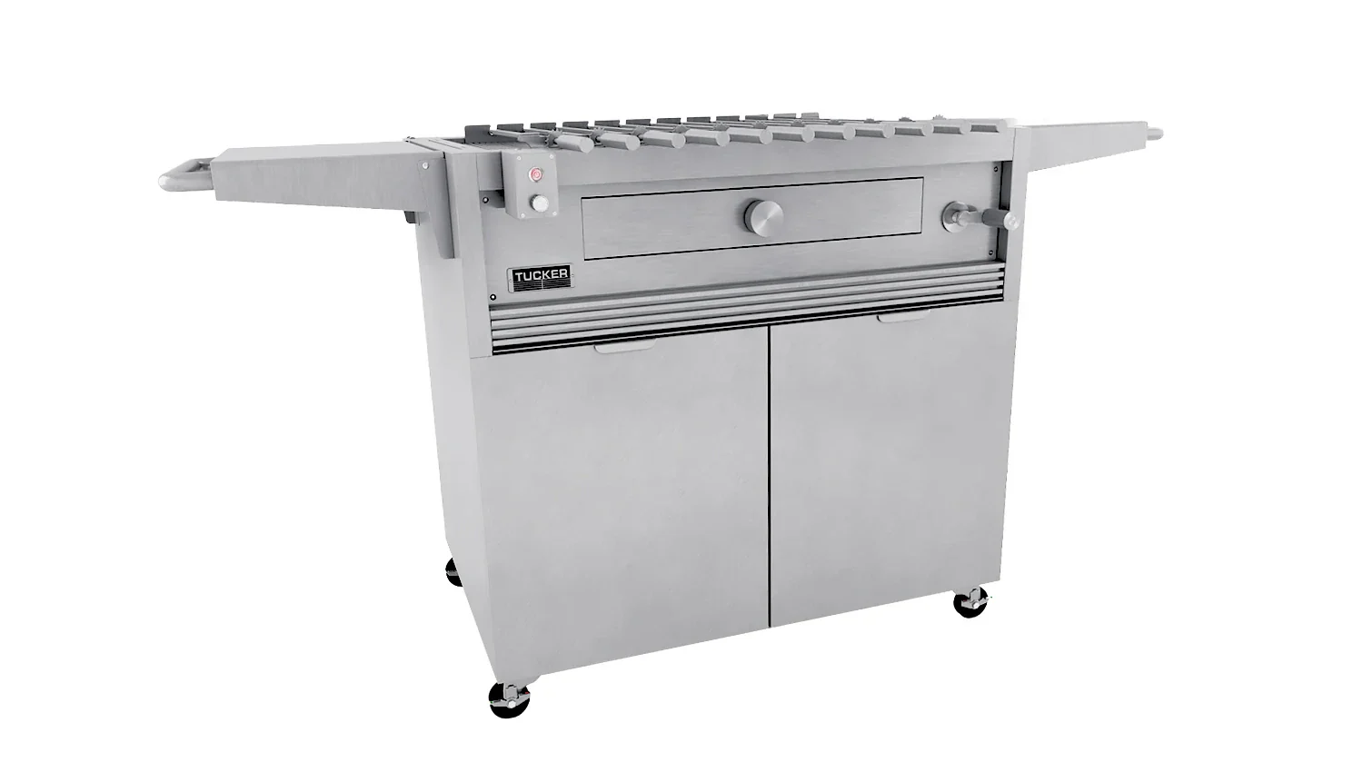 Clearance Sale - Tucker Charcoal Deluxe Pro BBQ on Cabinet with Roasting Hood - Image 38