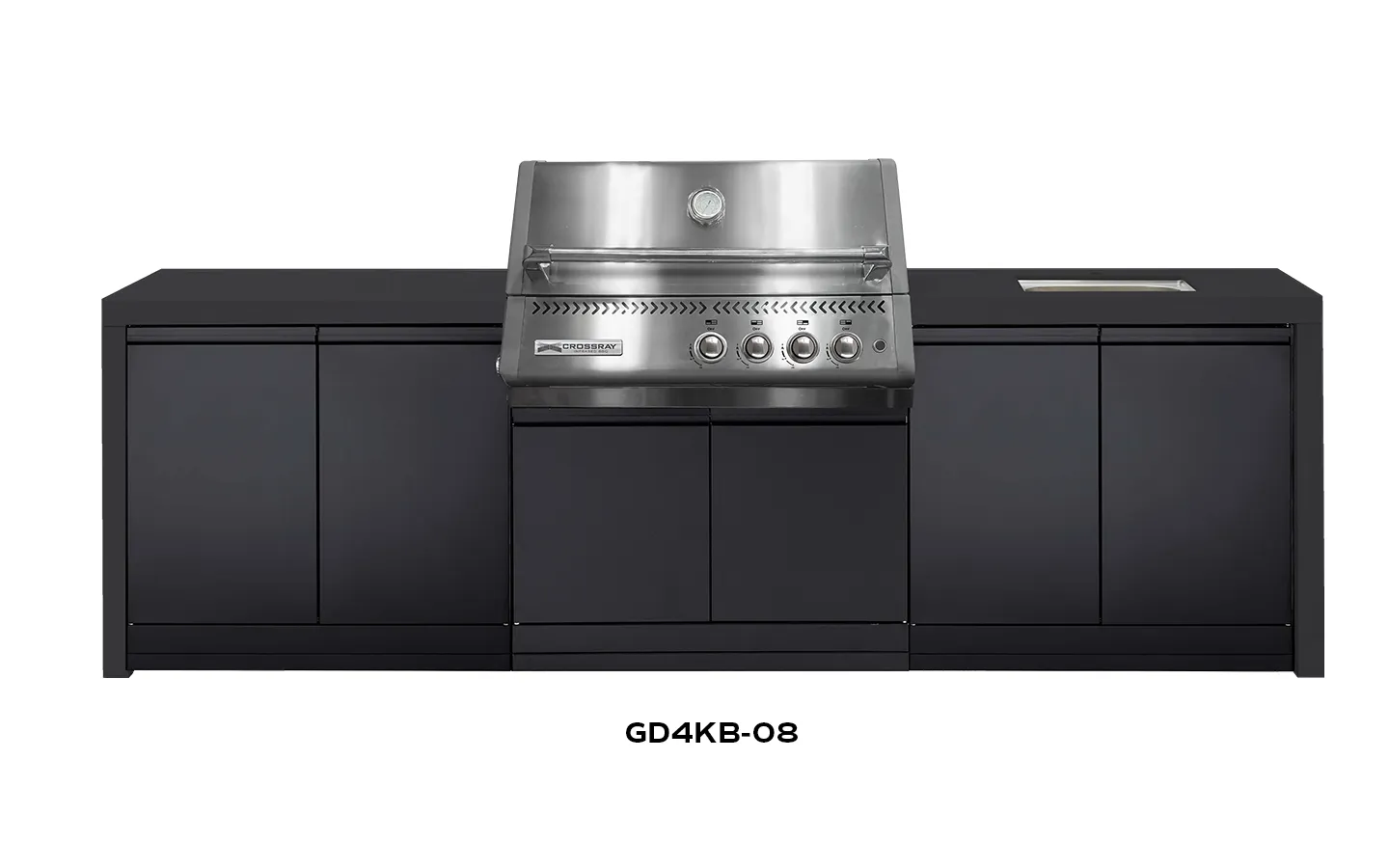 Crossray Premium Xplor Black Outdoor Kitchen with 4 Burner BBQ - Image 3