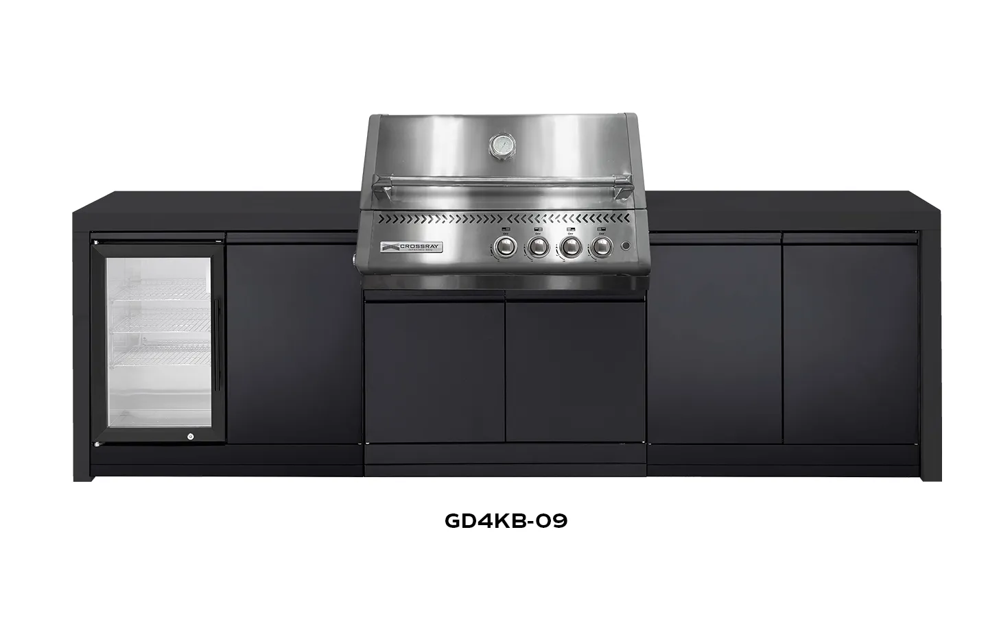Crossray Premium Xplor Black Outdoor Kitchen with 4 Burner BBQ - Image 4