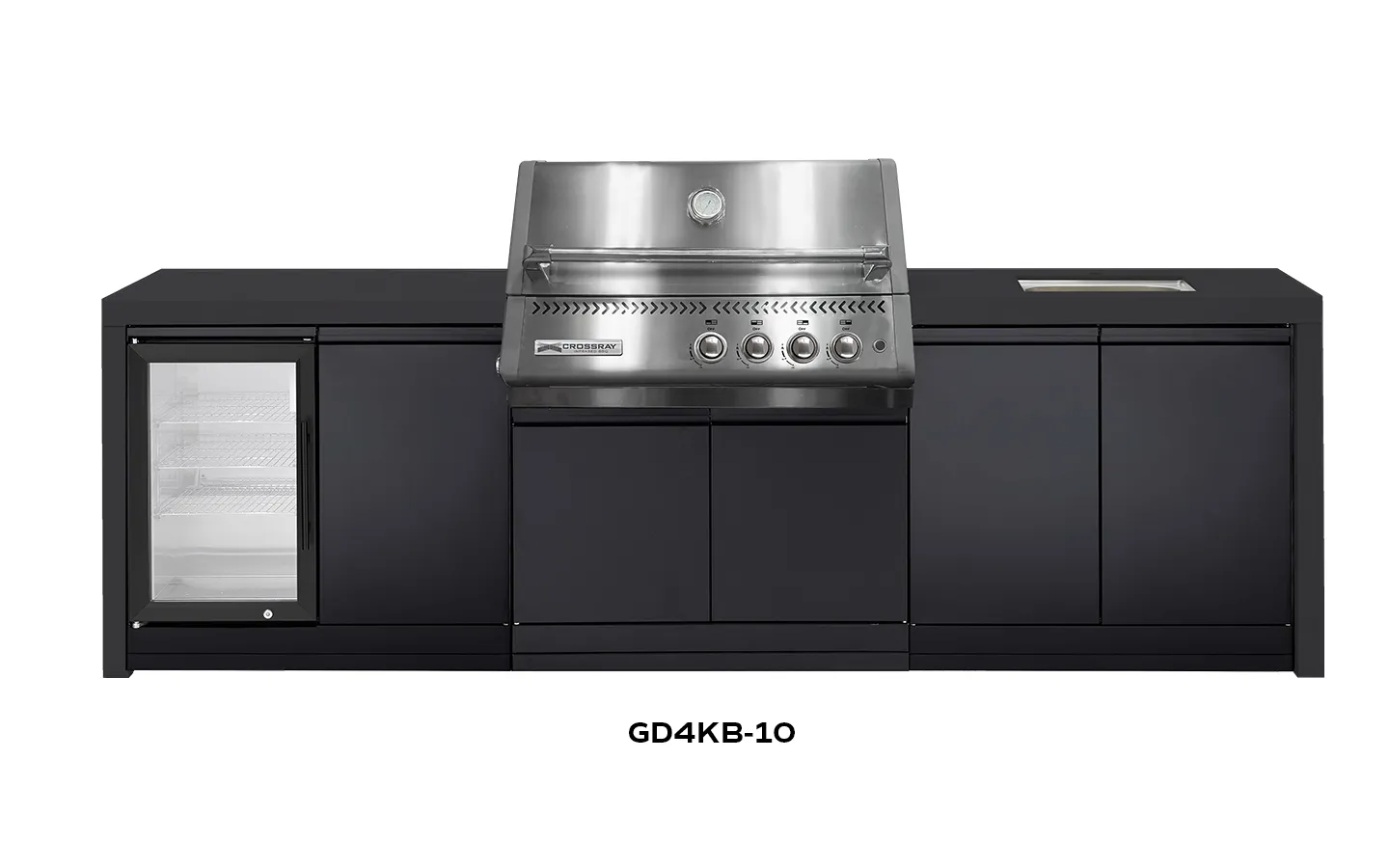 Crossray Premium Xplor Black Outdoor Kitchen with 4 Burner BBQ - Image 5