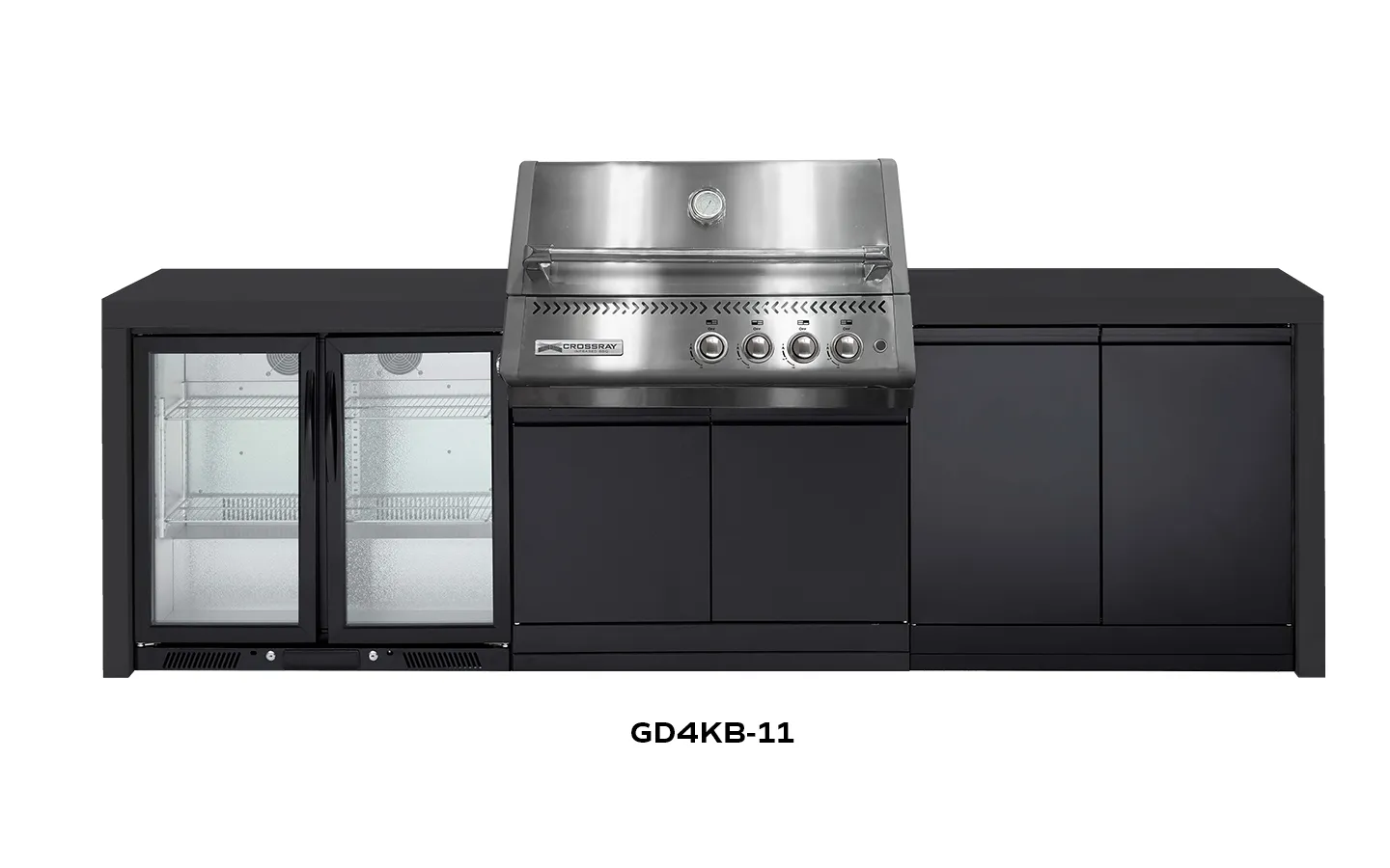 Crossray Premium Xplor Black Outdoor Kitchen with 4 Burner BBQ - Image 6