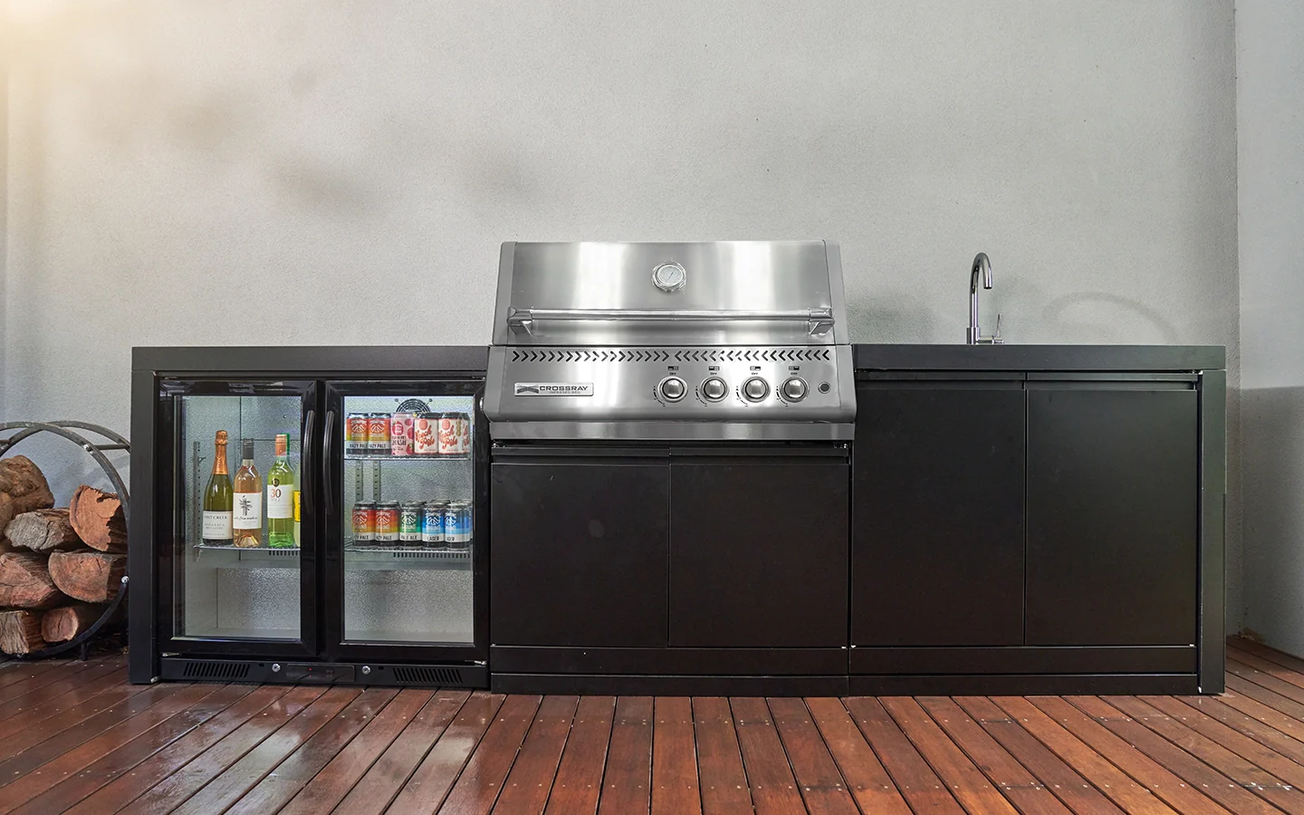 Crossray Premium Xplor Black Outdoor Kitchen with 4 Burner BBQ - Image 7