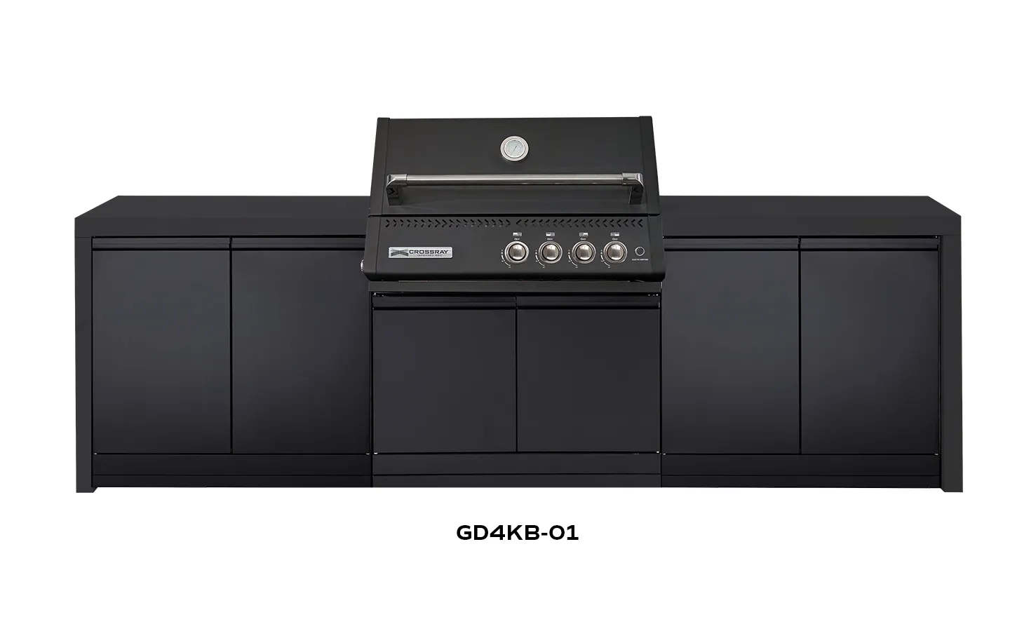 Crossray Premium Xplor Black Outdoor Kitchen with Black 4 Burner BBQ - Image 2