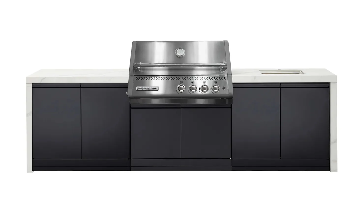 Crossray Premium Xplor White Outdoor Kitchen with 4 Burner BBQ - Image 4