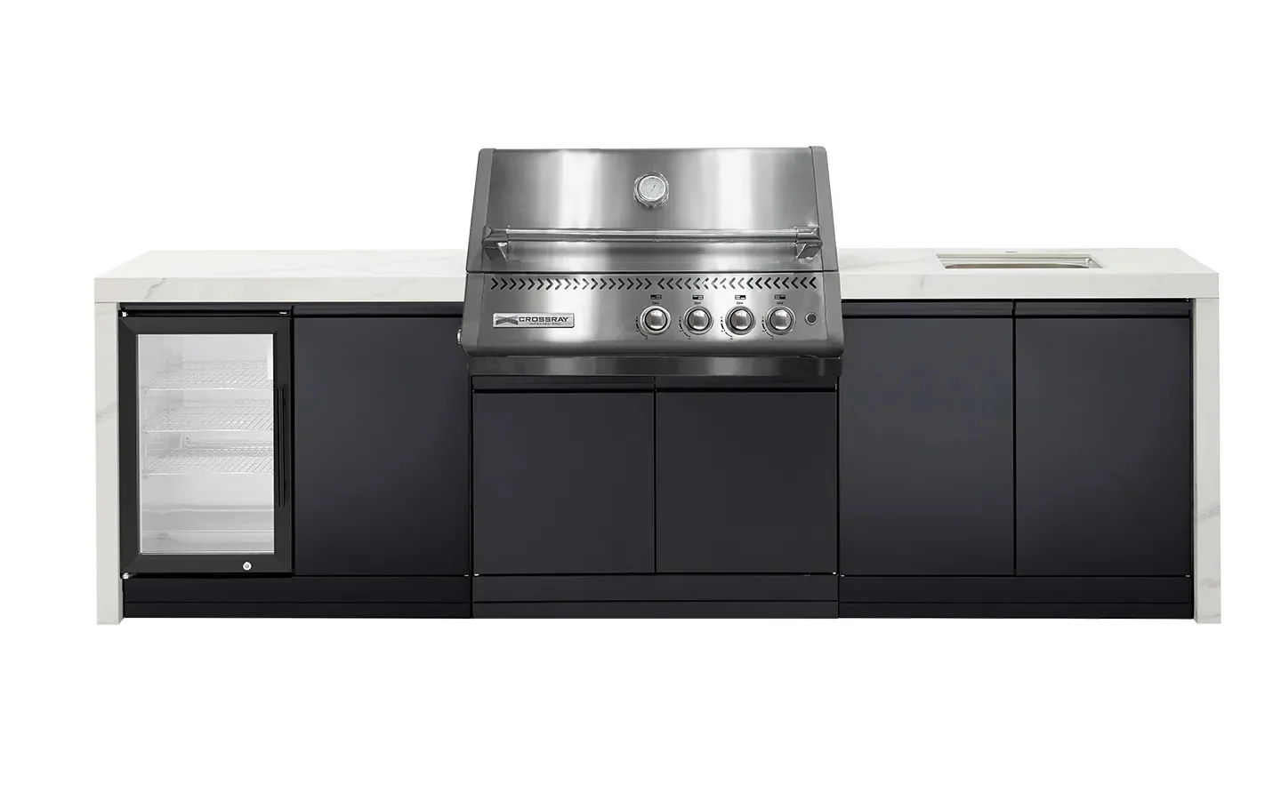 Crossray Premium Xplor White Outdoor Kitchen with 4 Burner BBQ - Image 5
