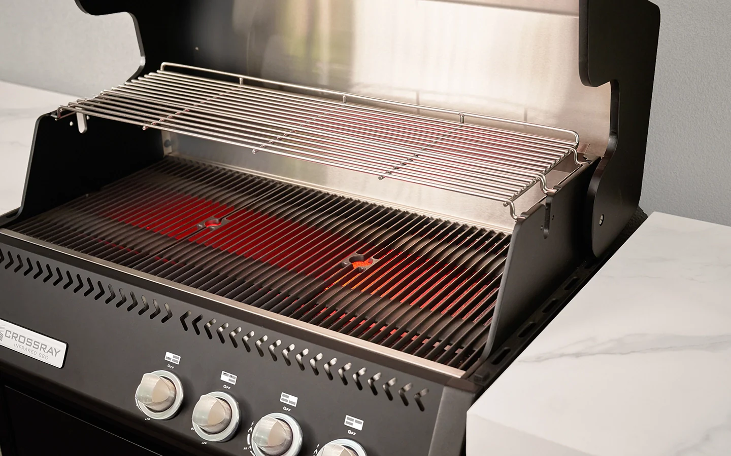 Crossray Premium Xplor White Outdoor Kitchen with Black 4 Burner BBQ - Image 7