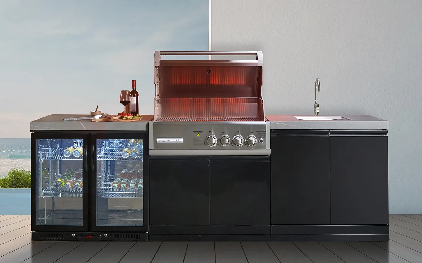 Crossray X-Origin Classic Outdoor Kitchen with 4 Burner BBQ - Image 14