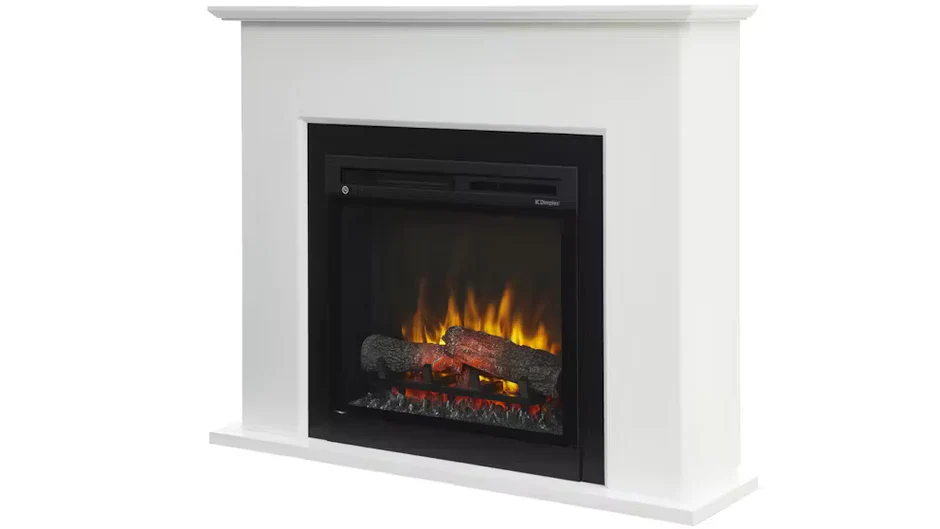 Dimplex 1.5kW Beading Mantle with LED Firebox in White Finish - Image 2