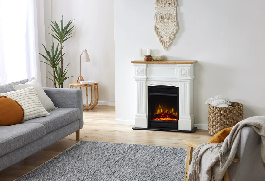 Dimplex 1.5kW Mini Windelsham Suite with LED Firebox in White and Oak Veneer Finish - Image 3
