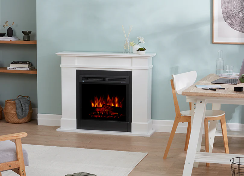 Dimplex 1.5kW Rail White Mantle with LED Firebox - Image 4