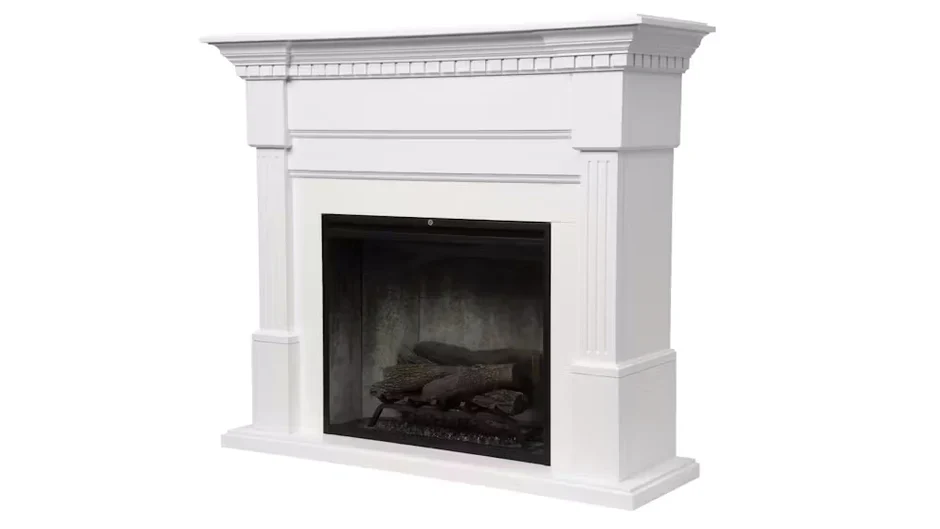 Dimplex 2kW Caden Mantle with 30 inch Revillusion Firebox in White Finish - Image 3
