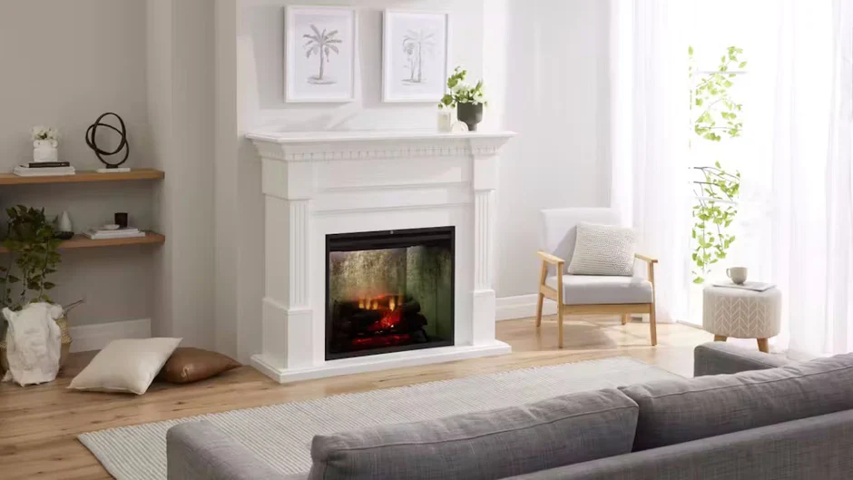 Dimplex 2kW Caden Mantle with 30 inch Revillusion Firebox in White Finish - Image 6