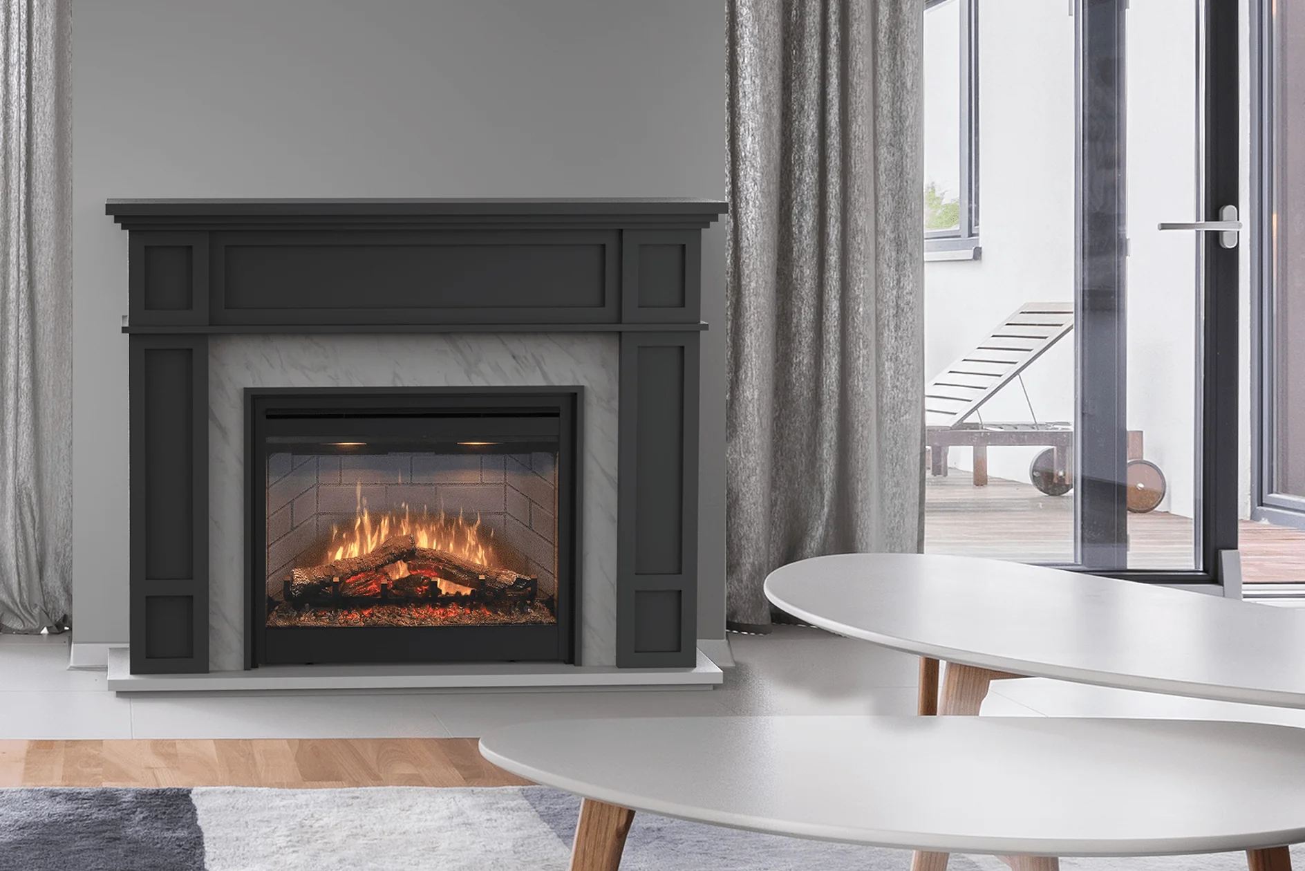 Dimplex 2kW Eltham Mantle with LED Firebox - Image 4