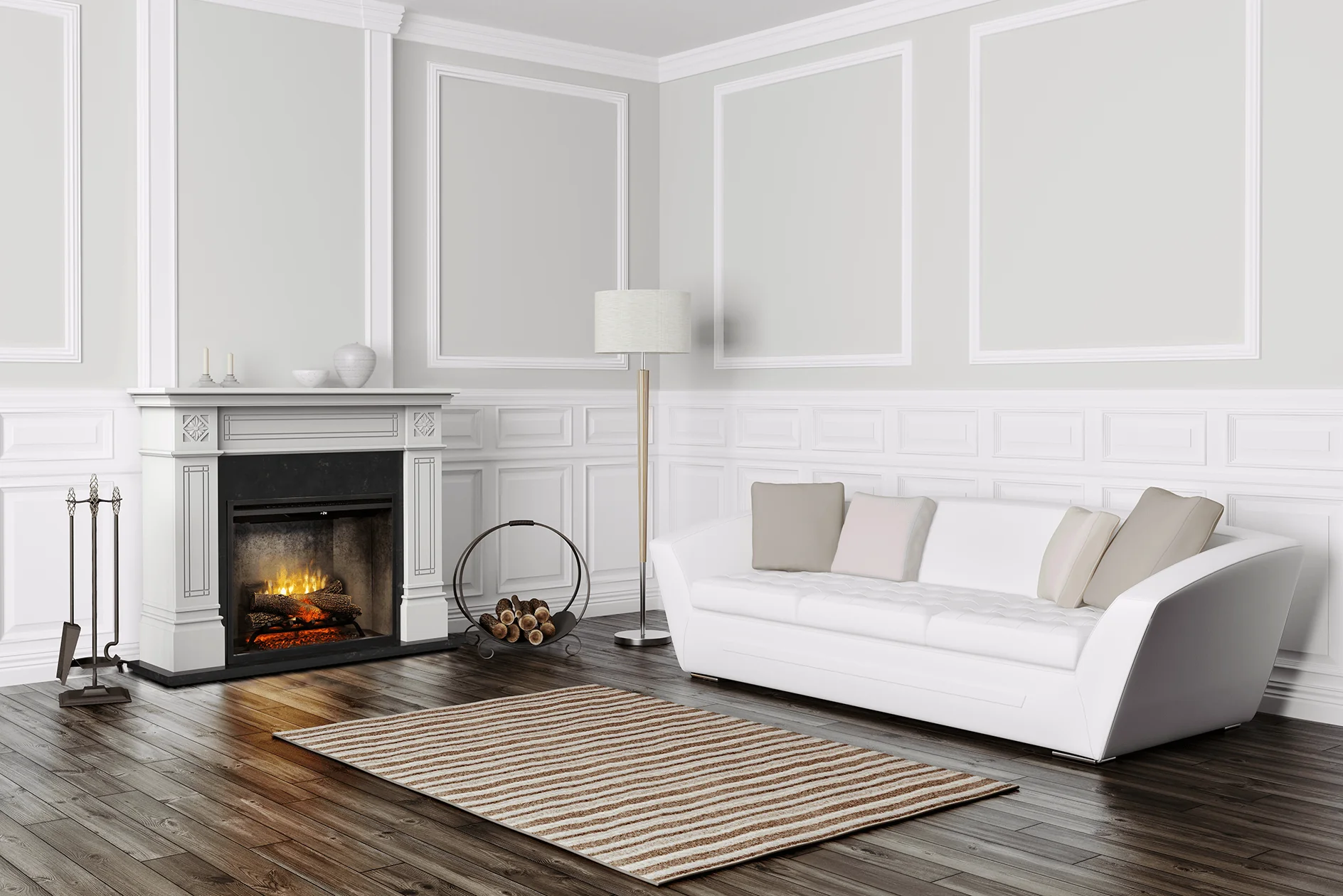Dimplex 2kW Osbourne Mantle with 30 Revillusion Firebox and Concrete Finish - Image 2