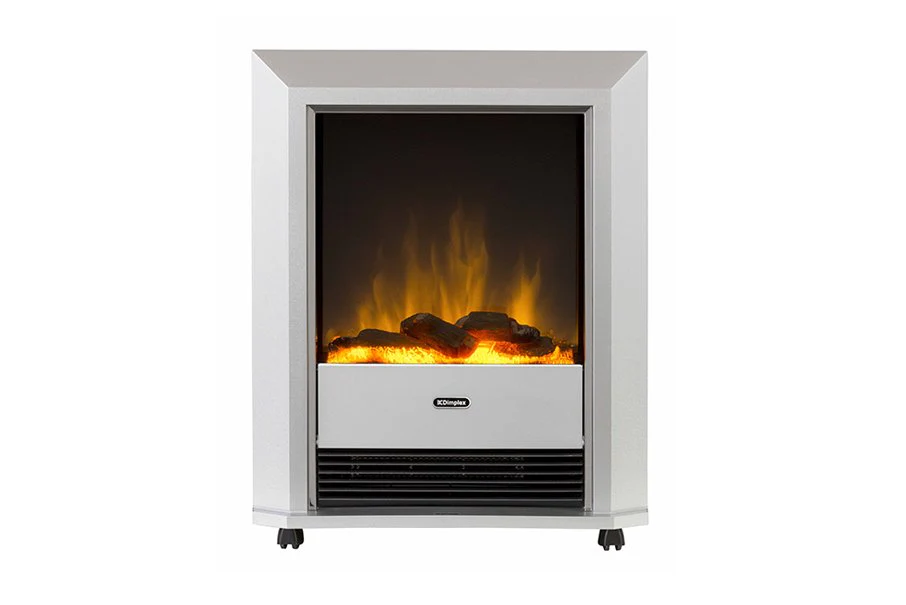 Dimplex Lee Silver 2kW Portable Electric Fire with Optiflame log effect