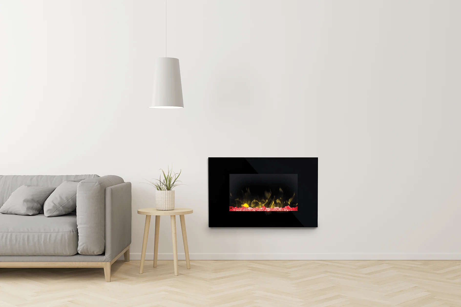 Dimplex Toluca Deluxe 2kW Optiflame LED Wall-Mounted Electric Fire - Image 2