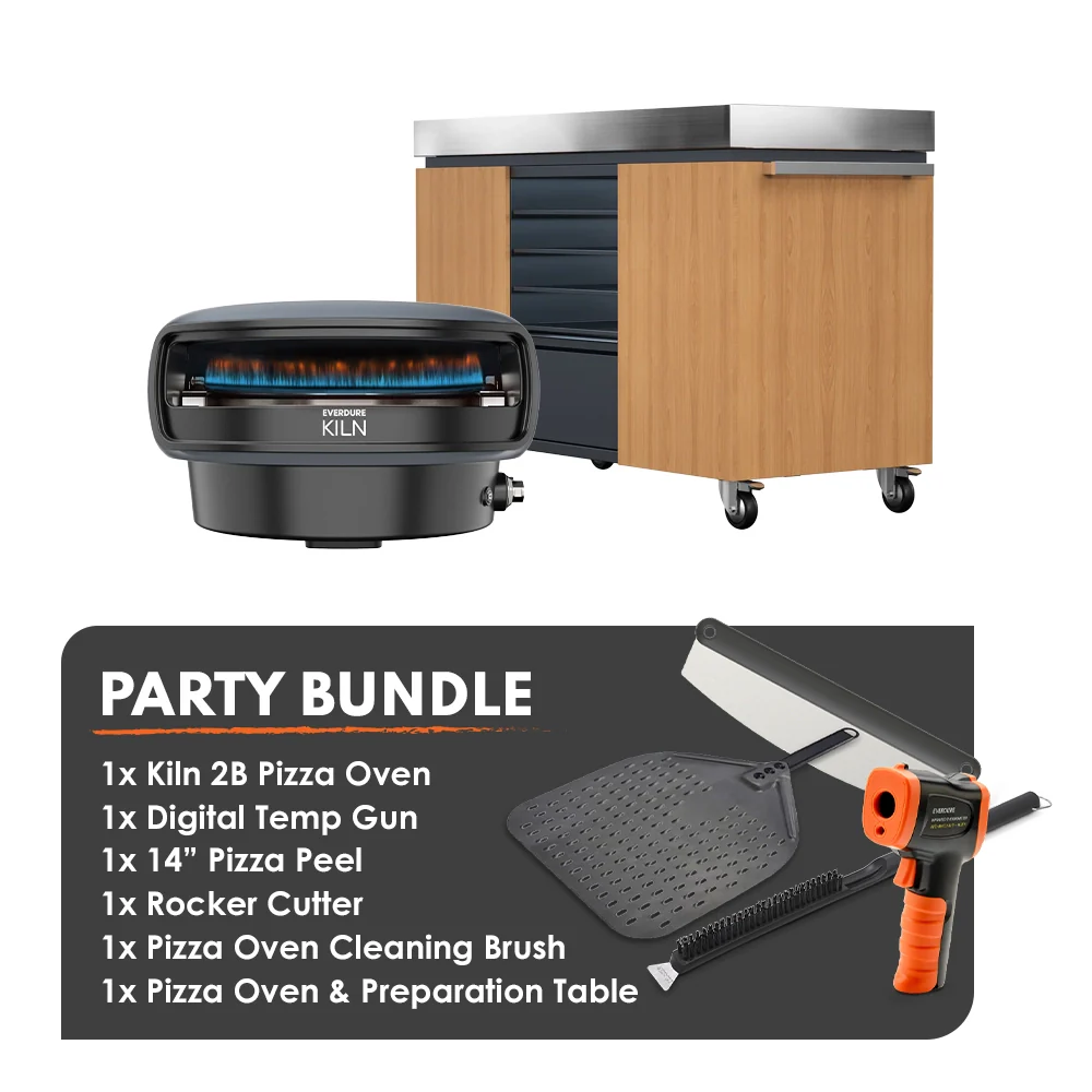 Everdure Kiln 2 LPG Pizza Oven and Preparation Table Party Bundle