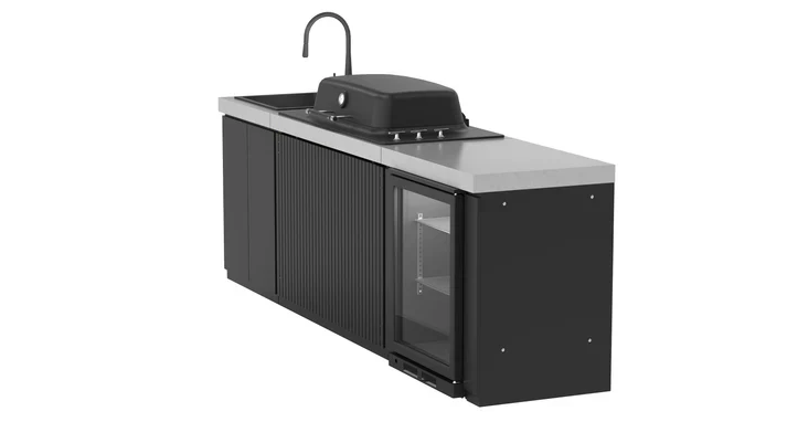 Everdure Seabreeze 3 Burner BBQ Black Modular Outdoor Kitchen with Sink & Beverage Cooler - Image 7