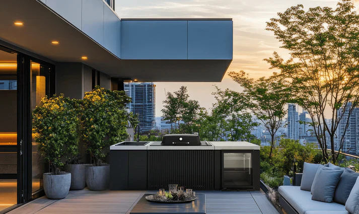 Everdure Seabreeze 3 Burner BBQ Black Modular Outdoor Kitchen with Sink & Beverage Cooler - Image 8