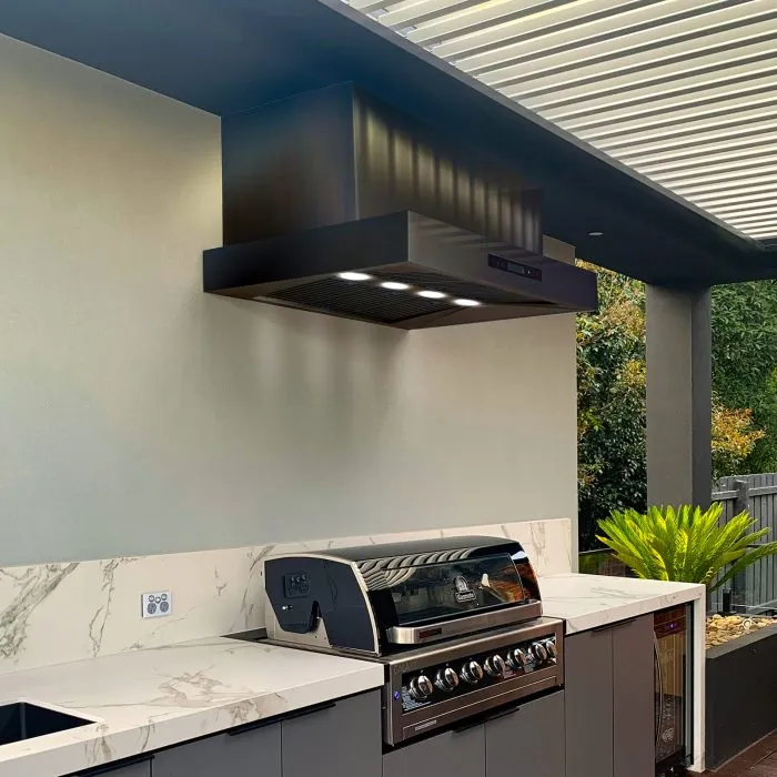 Excelsior 1200mm Outdoor Wall Mounted BBQ Rangehood - 304 Stainless Steel with Black Finish - Image 5