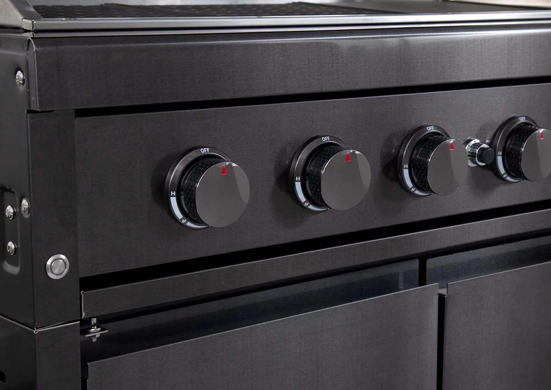 Gasmate Nova MK2 Graphite Outdoor Kitchen with 6 Burner BBQ and Double Door Fridge + Top - Image 11