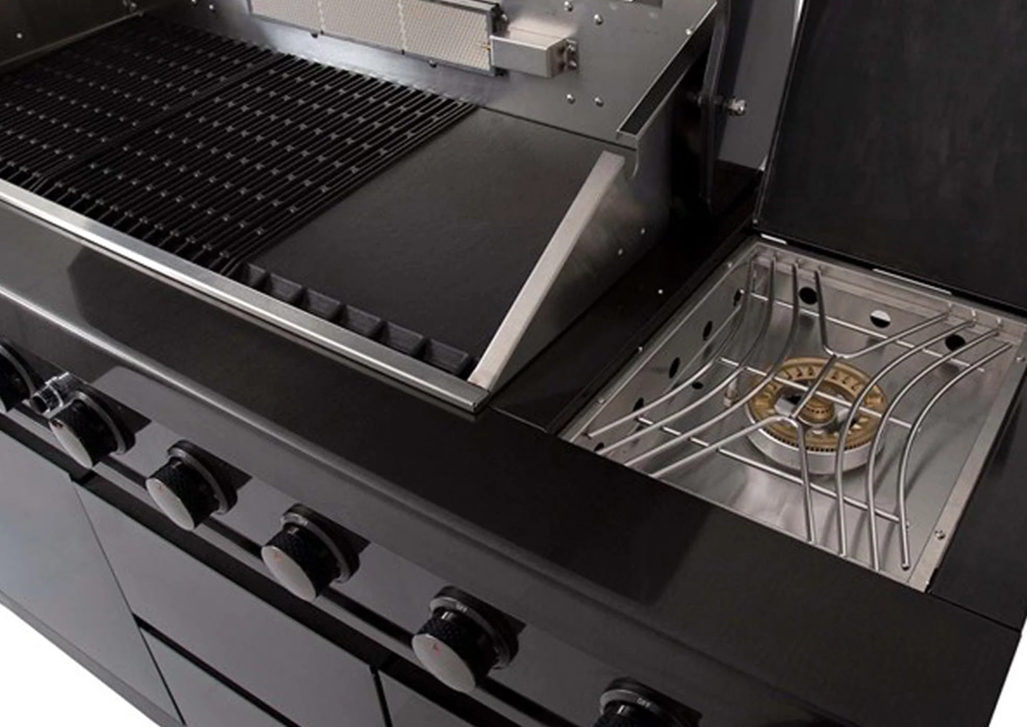 Gasmate Nova MK2 Graphite Outdoor Kitchen with 6 Burner BBQ and Double Door Fridge + Top - Image 9