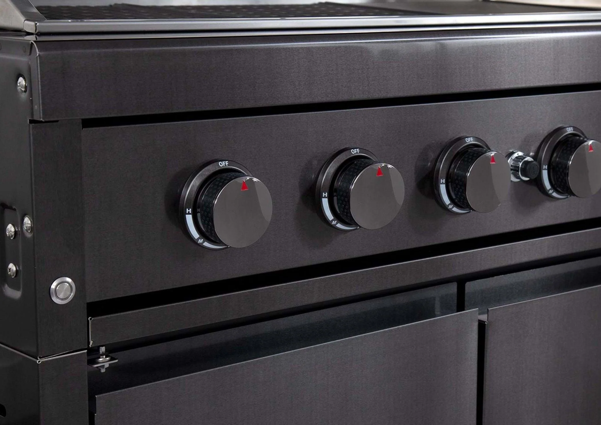 Gasmate Nova MK2 Graphite Outdoor Kitchen with Storage, 6 Burner BBQ and Single Door Fridge + Top - Image 12