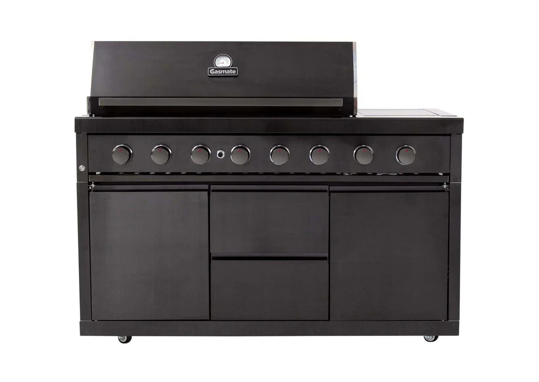 Gasmate Nova MK2 Graphite Outdoor Kitchen with 6 Burner BBQ and Single Door Fridge + Top - Image 2