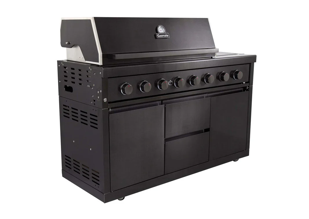 Gasmate Nova MK2 Graphite Outdoor Kitchen with 6 Burner BBQ and Single Door Fridge + Top - Image 3