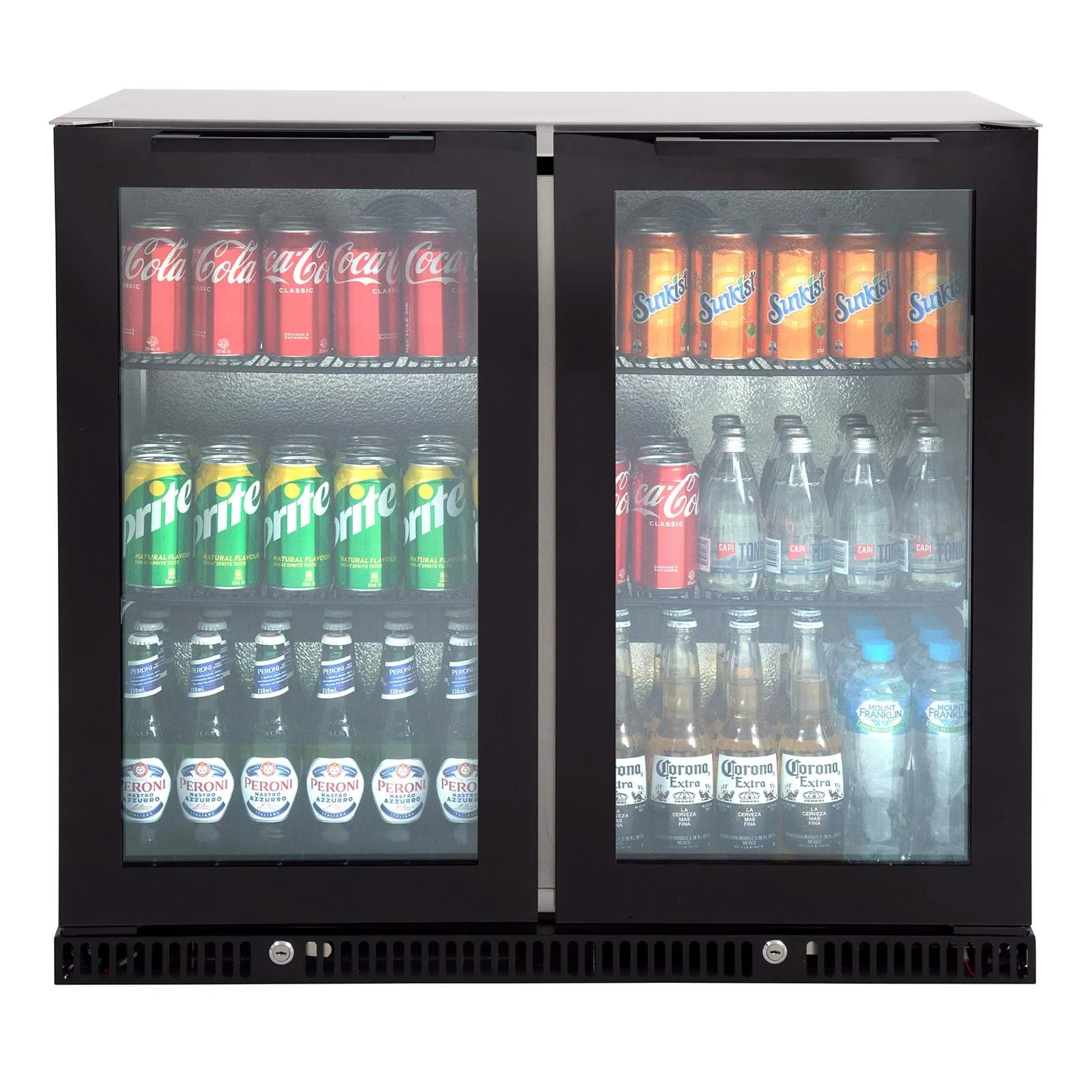 Gasmate 187 Litre Premium Double Glass Door Bar Fridge with Aluminium Interior - BFR2080 - Image 2
