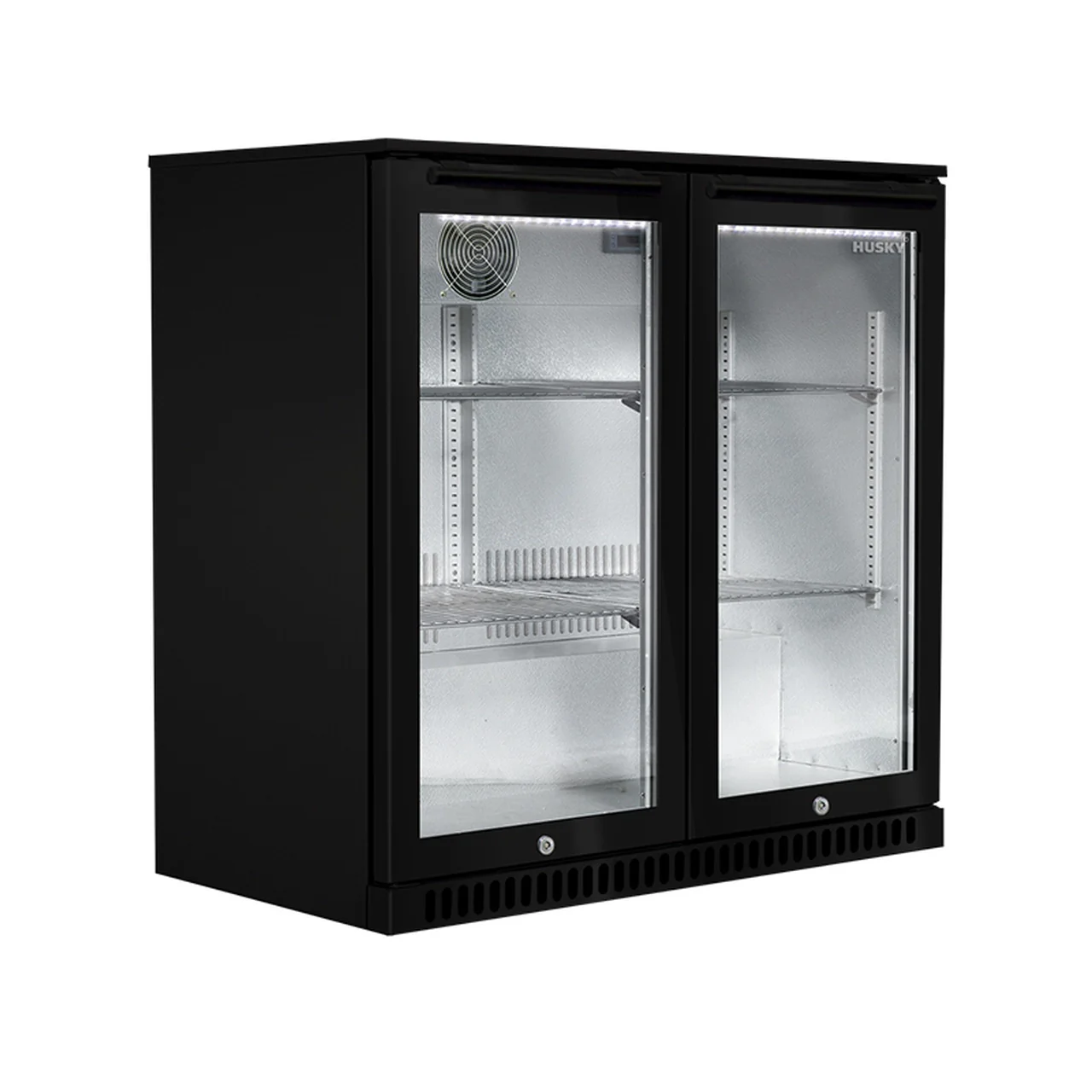 Husky 190 Litre Black Alfresco Double Back Bar Fridge - ALF-C2-BLK-840