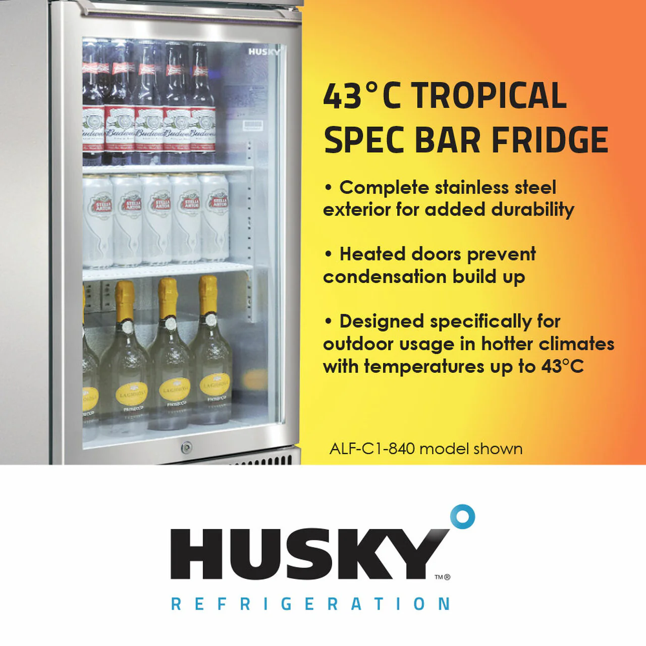 Husky 113 Litre Outdoor Single Back Bar Fridge - ALF-C1-840 - Image 2