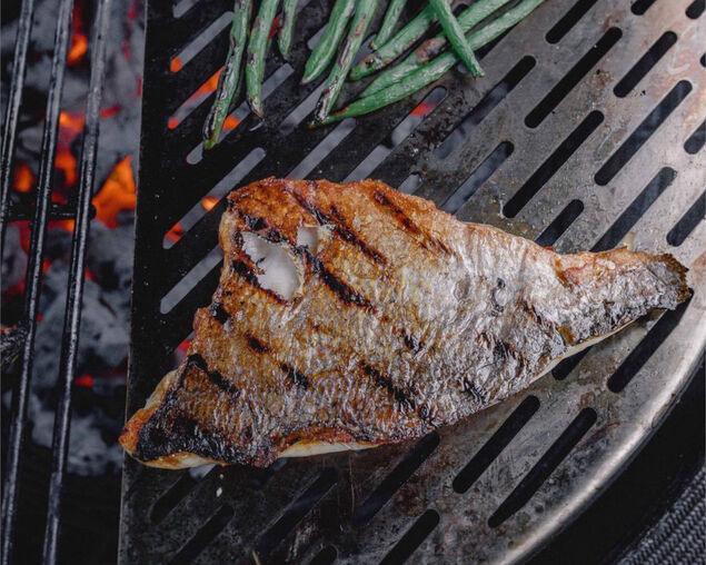 Kamado Joe Half Moon Stainless Steel Cooking Grate (for Fish & Veggies) - Image 2