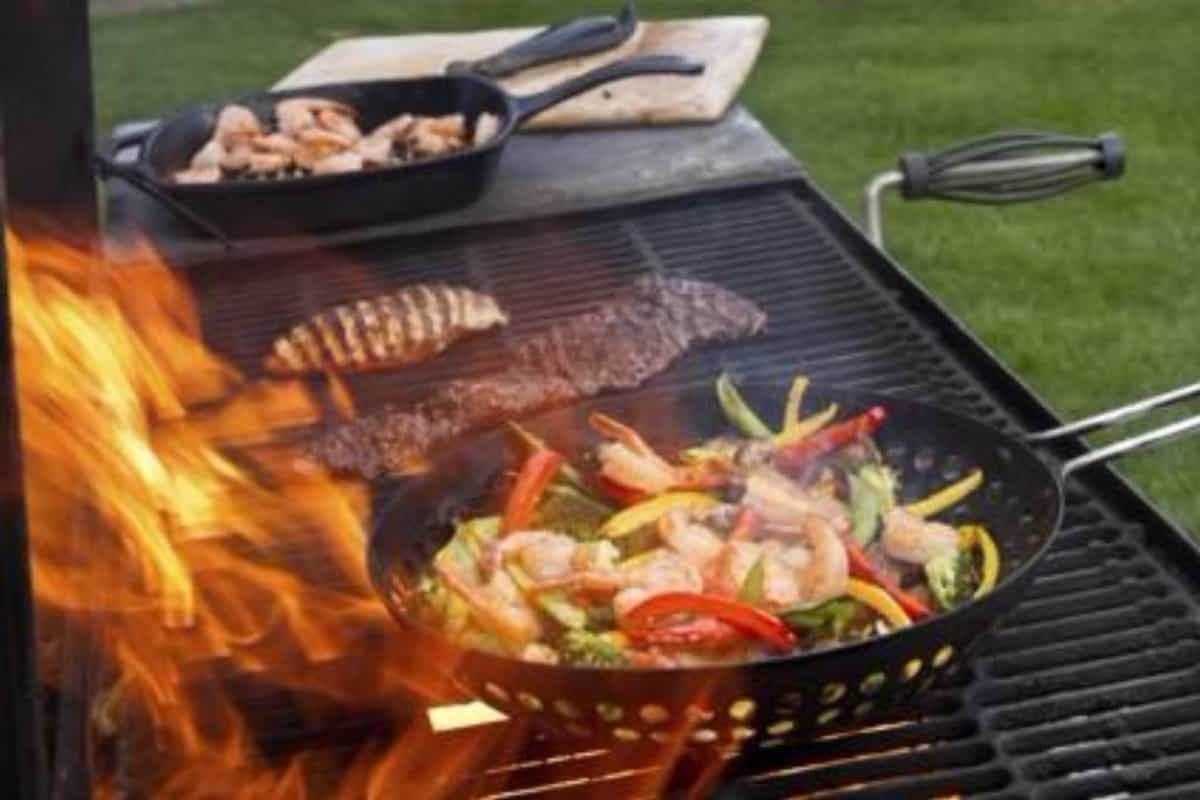 Man Law Non-stick BBQ Skillet Basket - Image 2