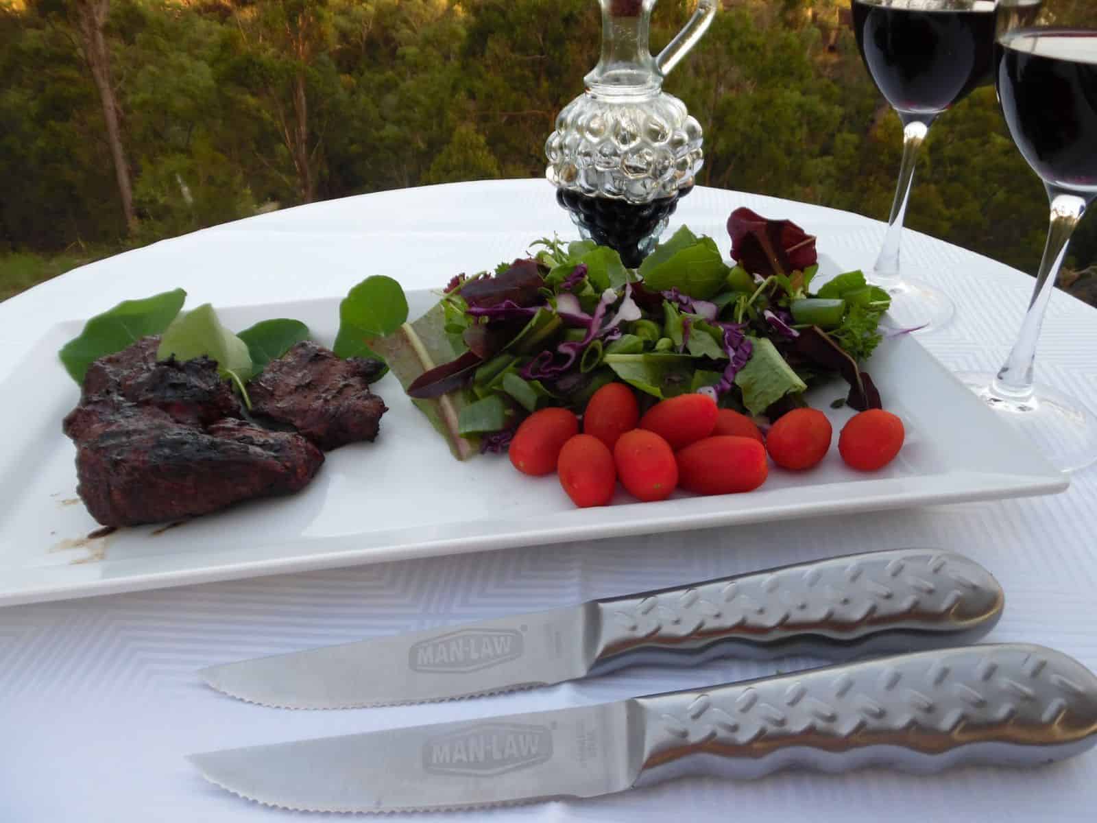 Man Law 4 Piece Checker Plate Steak Knife Set - Image 3