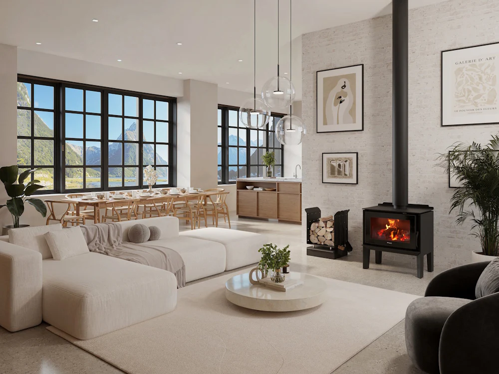 Masport Auburn 6 Freestanding Wood Fireplace with Legs - Image 3