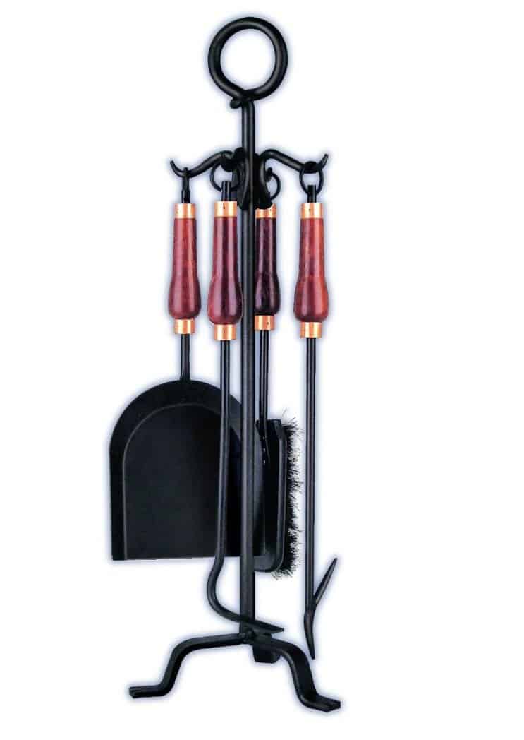 Melton Craft 5 Piece Fire Tool Set with Wooden Handles