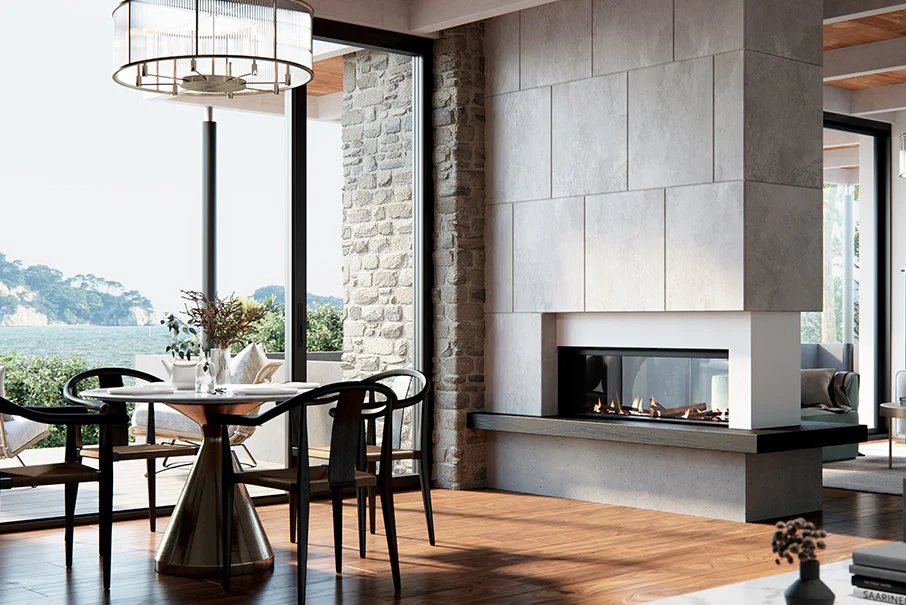 Real Flame Element 1800 Double Sided Power Balanced Flue Gas Fireplace - Image 2