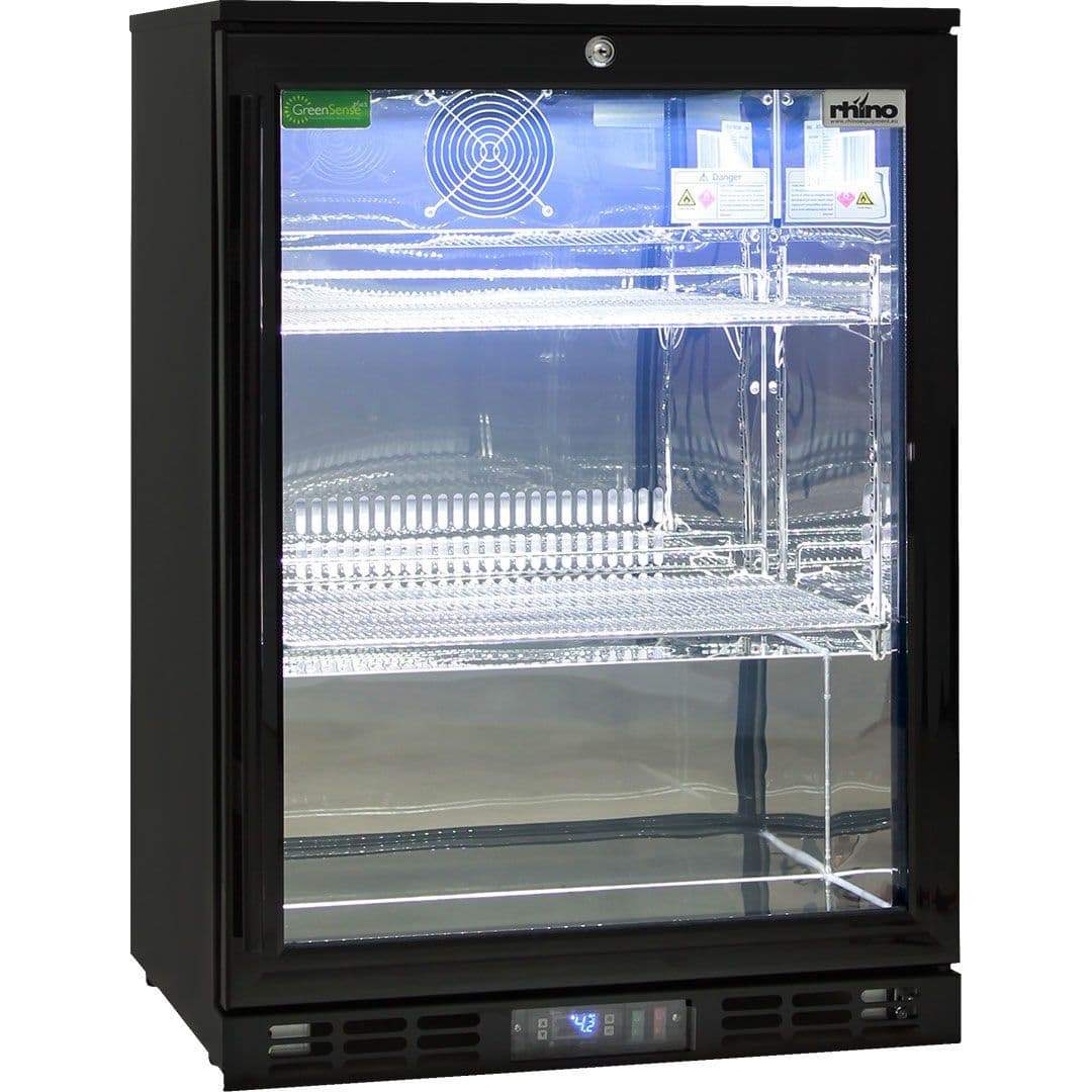 Rhino 129 Litre Black Commercial Glass Door Bar Fridge - SG1-B - Image 4