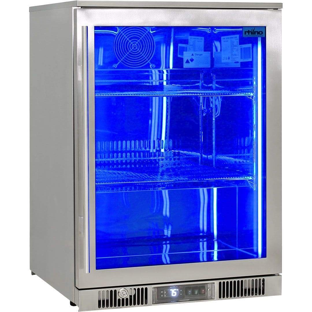 Rhino 148 Litre ENVY Heated Glass Single Door 316 Stainless Steel Outdoor Bar Fridge - ENV1-SS - Image 3