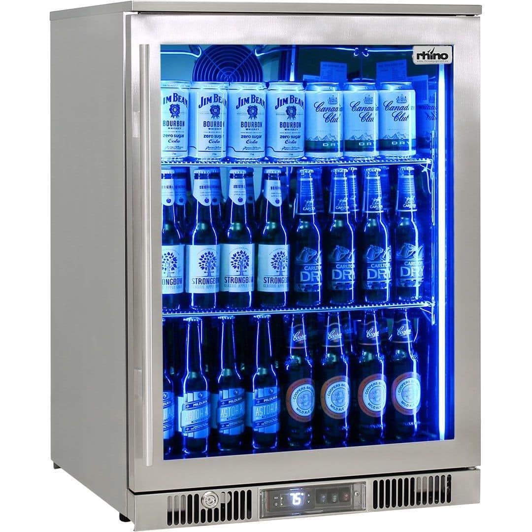 Rhino 148 Litre ENVY Heated Glass Single Door 316 Stainless Steel Outdoor Bar Fridge - ENV1-SS - Image 4