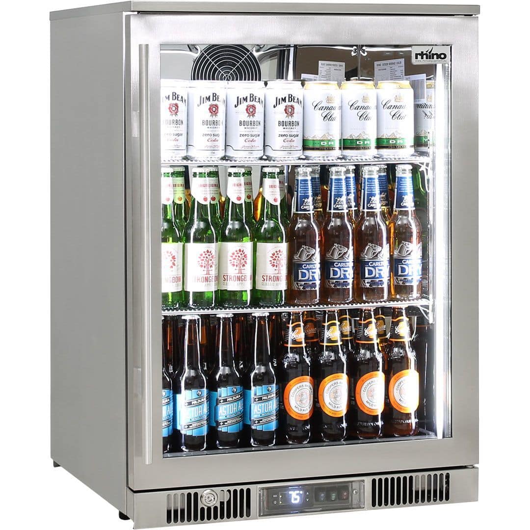 Rhino 148 Litre ENVY Heated Glass Single Door 316 Stainless Steel Outdoor Bar Fridge - ENV1-SS - Image 5