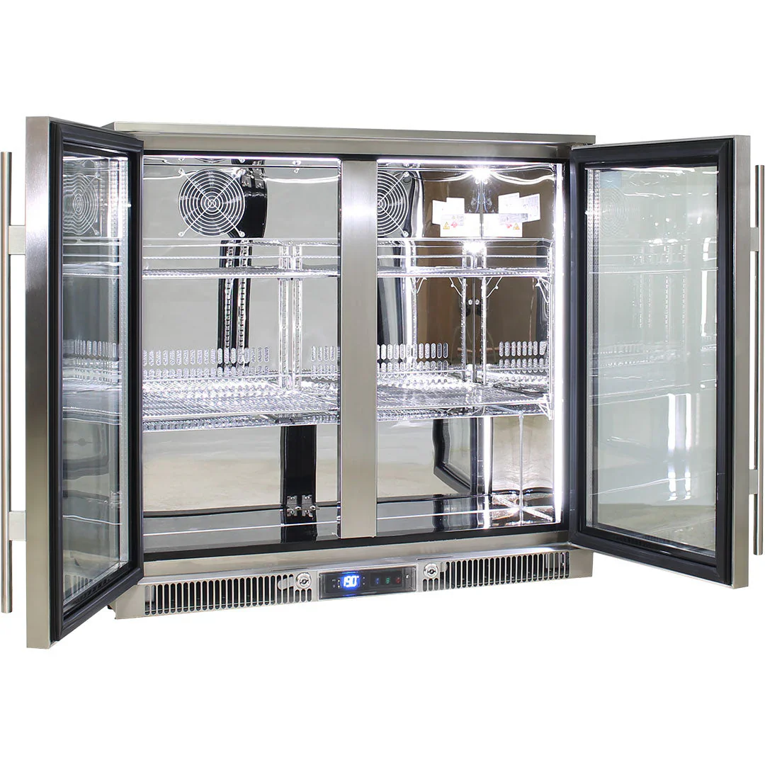 Rhino ENVY 316 Marine Grade Stainless Steel Solid Twin Door Outdoor Bar Fridge - ENV2H-SD - Image 3