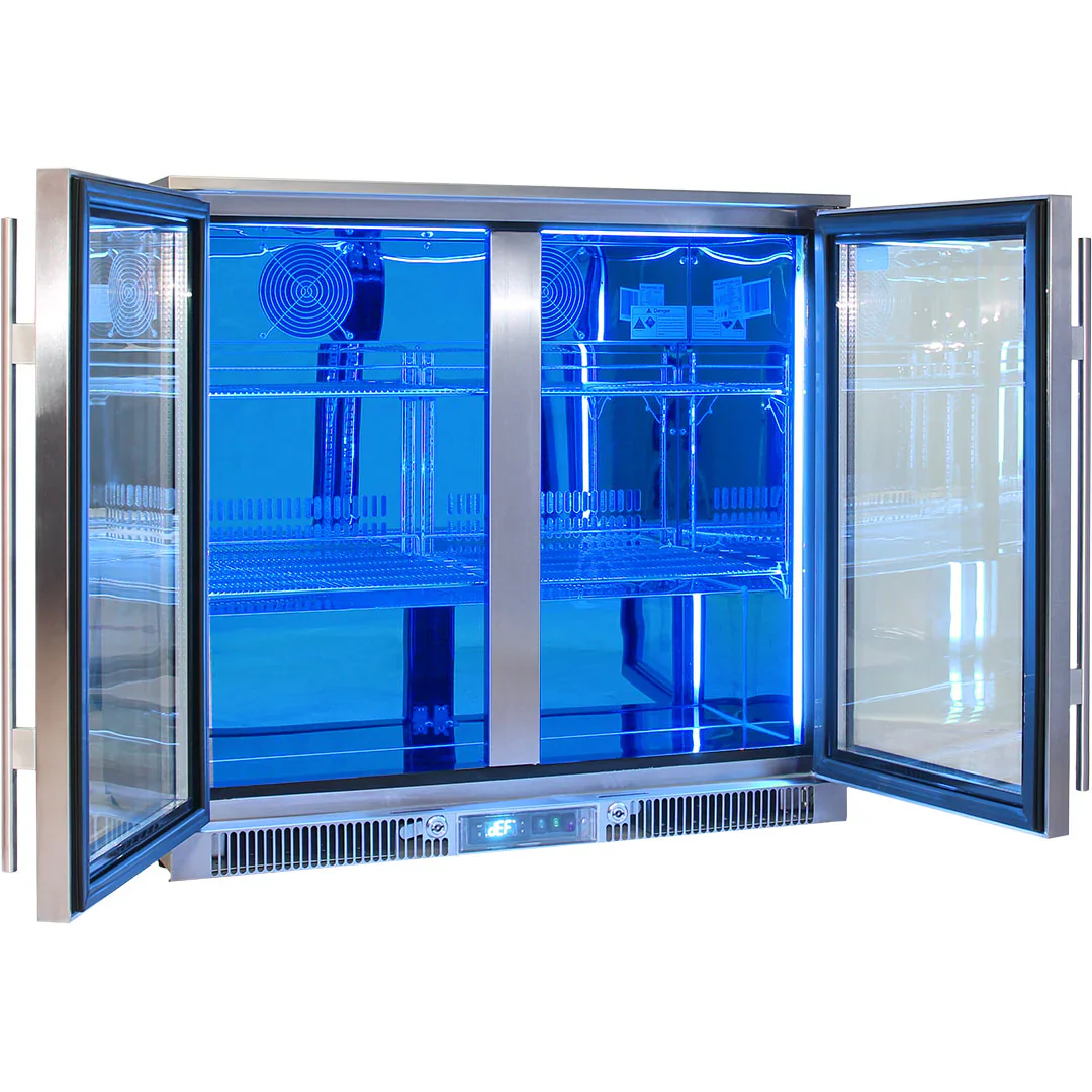 Rhino ENVY 316 Marine Grade Stainless Steel Solid Twin Door Outdoor Bar Fridge - ENV2H-SD - Image 4
