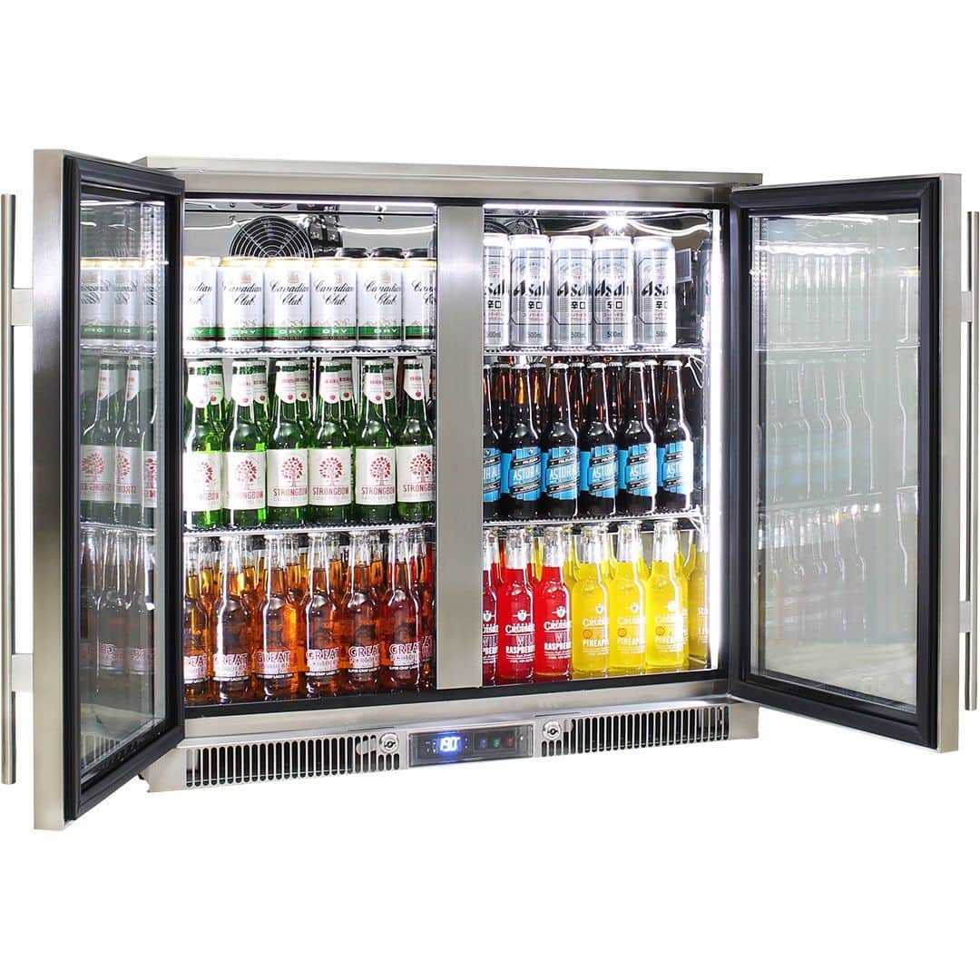 Rhino 248 Litre ENVY Heated Glass Double Door 316 SS Outdoor Bar Fridge - ENV2H-SS - Image 2