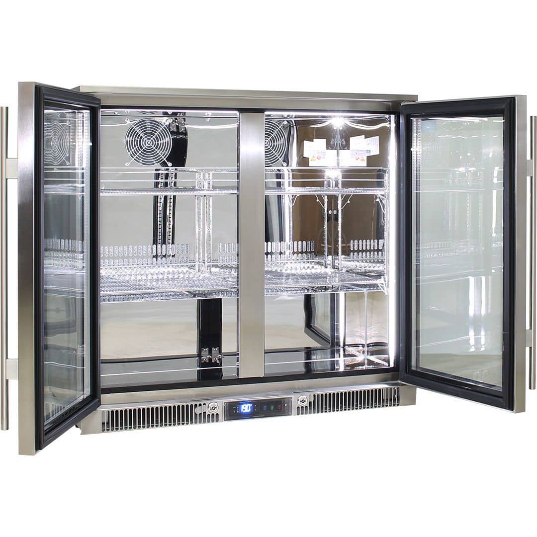 Rhino 248 Litre ENVY Heated Glass Double Door 316 SS Outdoor Bar Fridge - ENV2H-SS - Image 3
