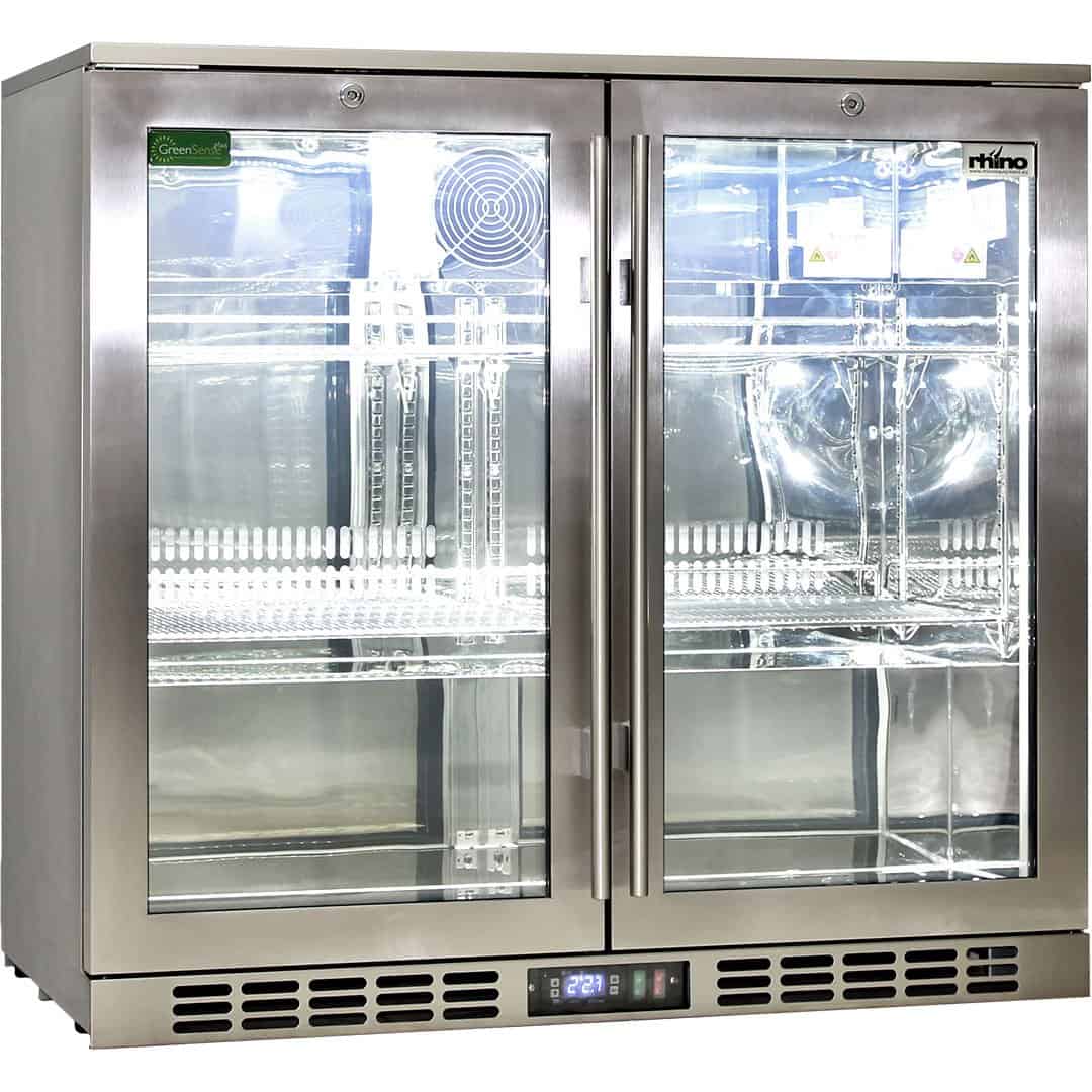 Rhino 208 Litre Twin Heated Glass Door SS Bar Fridge - SG2H-HD - Image 3